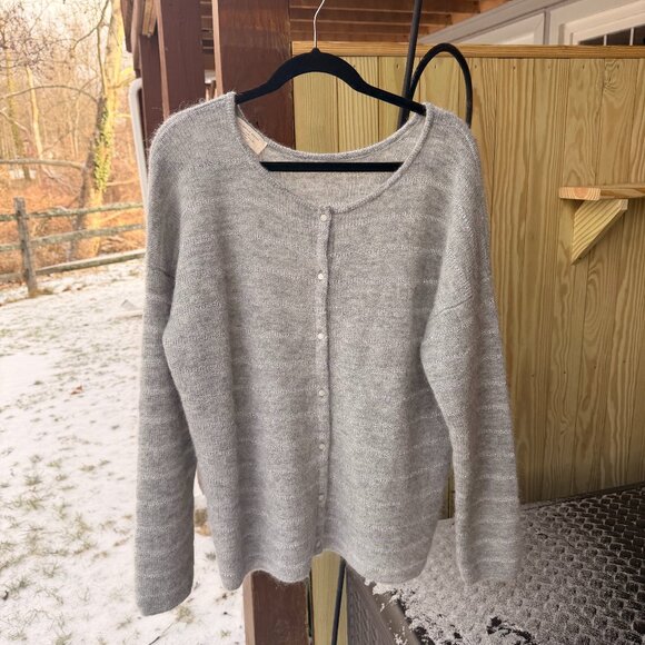 Sezane Gaspard Grey & Silver Knit Cardigan - Picture 5 of 10
